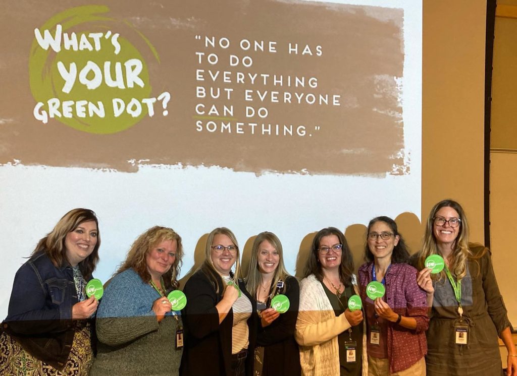 The staff at Moraine Park Technical College completed Green Dot Bystander Intervention Training conducted by Fond du Lac Area Women's Fund. 